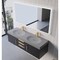Castello Usa Thames 60-inch Black Vanity Set with Gray Top and Gold Handles CB-MC-60BLK-GLD-20146-GR - alternate 4